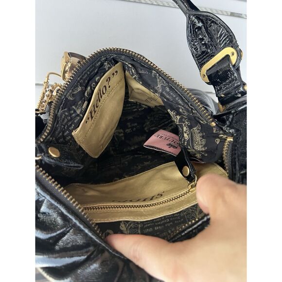 Juicy Couture Leather Embellished Y2K Boho Bag- OS - Black - Picture 11 of 16